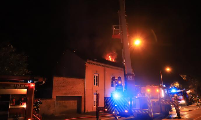 Feu de combles à Charleville 